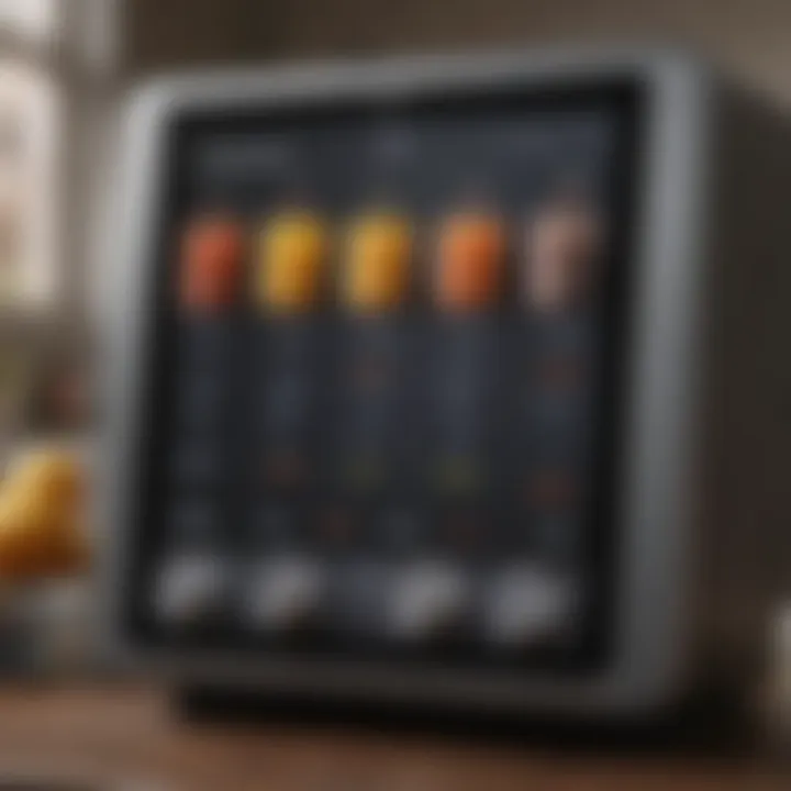 Close-up view of the control panel with various settings of the Ninja Professional Blender.