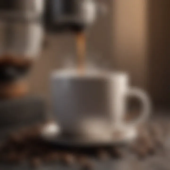 Close-up of freshly brewed coffee in a stylish mug