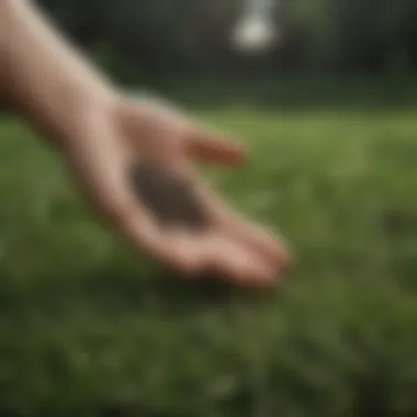 Close-up of grass seed varieties in hand