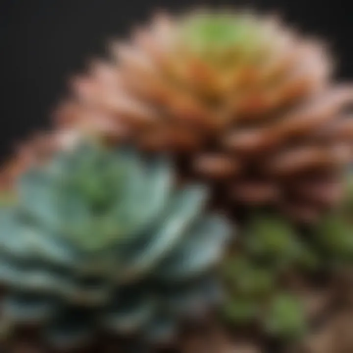 Succulent plants thriving in a sunny space