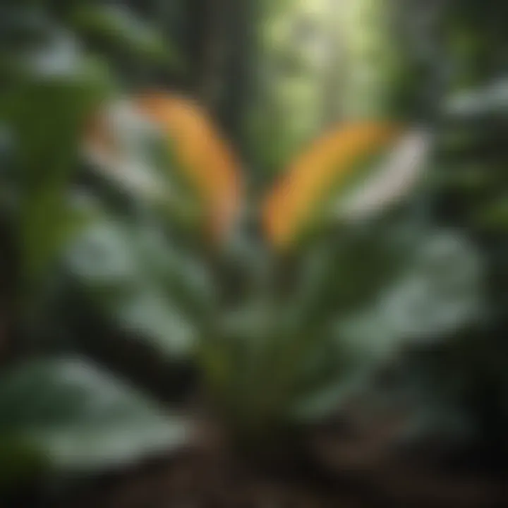 Healthy elephant ears thriving in ideal environmental conditions