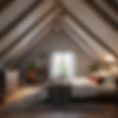 Cozy attic bedroom layout showcasing optimized space.