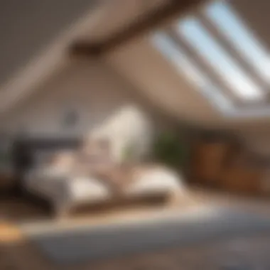 Natural light enhancing the ambiance of an attic bedroom.