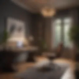 Elegant home office setup with balanced lighting