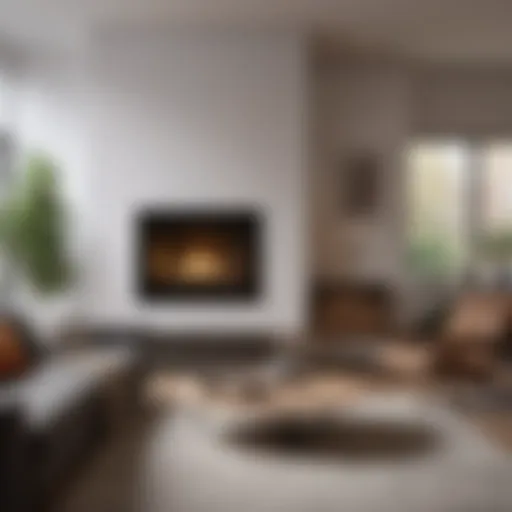Cozy small living room with a modern fireplace and stylish furniture