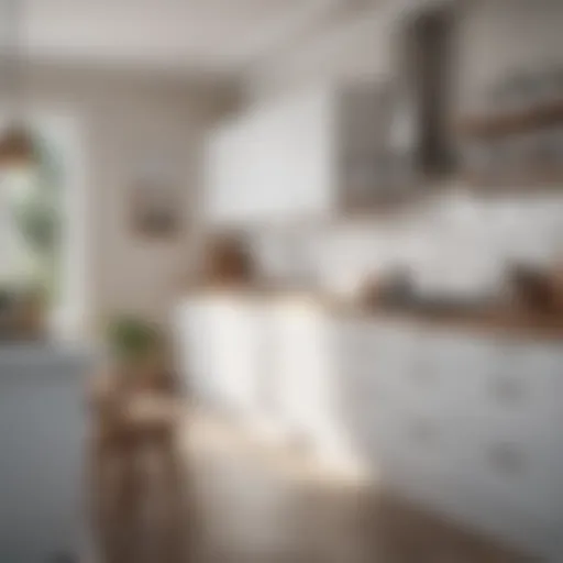 Elegant white kitchen with wooden accents