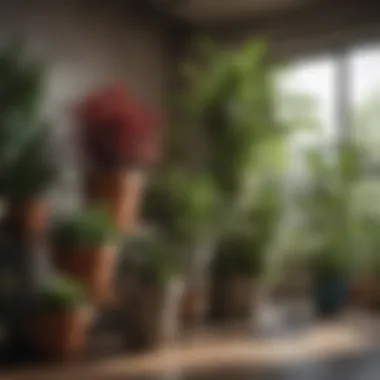 A Spectrum of Potted Plants Diverse potted plants showcasing variety and color.