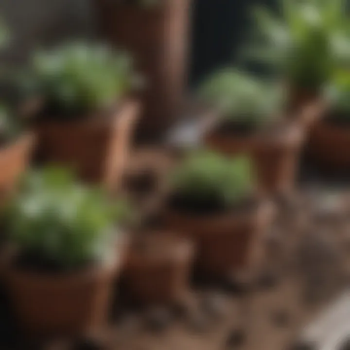A close-up of various potting soil types ideal for low maintenance plants.
