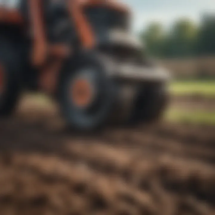 Close-up of soil being tilled for better aeration