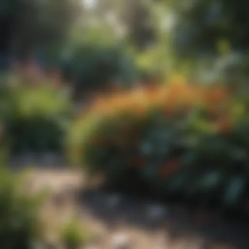 A vibrant garden showcasing a variety of plants.