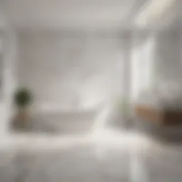Elegant bathroom featuring white marble floor tiles