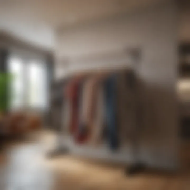 An aesthetically pleasing living space adorned with decorative clothes hangers, illustrating the impact of design on home ambiance.