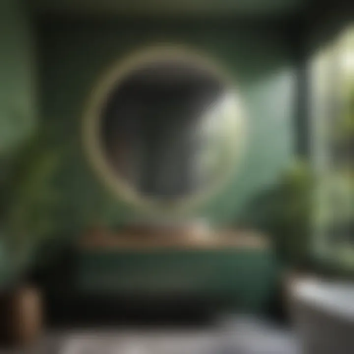 Contemporary bathroom with earthy green hues