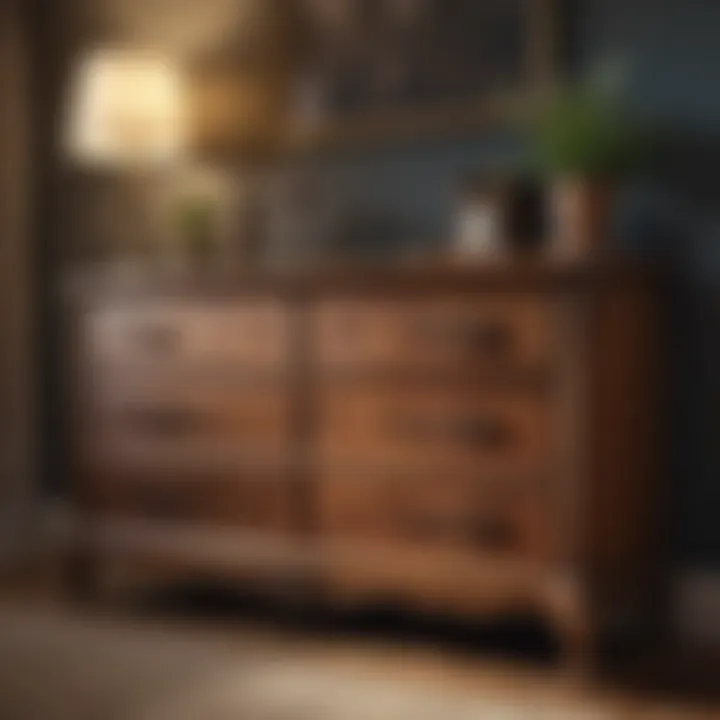 Before and after comparison of a vintage dresser