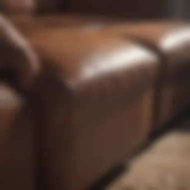 Applying leather adhesive to a couch