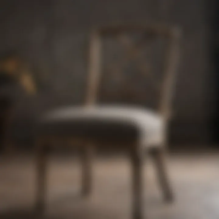 Close-up of materials used in Restoration Hardware chairs