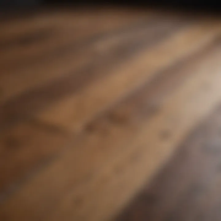 A close-up of wood floor revitalization, illustrating the application of rejuvenating oils.