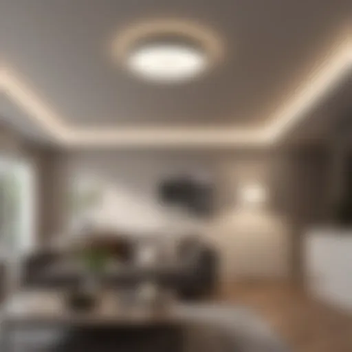 Modern ceiling light design in a stylish living room