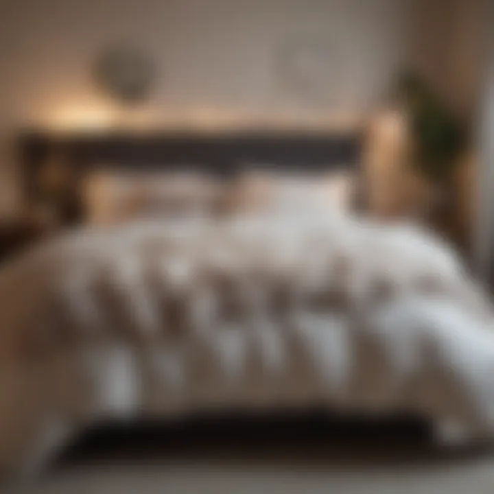 Cozy bedroom setting featuring a fluffy duvet insert on a stylish bed