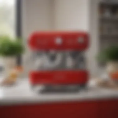 Aesthetic Appeal in a Contemporary Kitchen Smeg Espresso Machine in a modern kitchen setting, enhancing aesthetic appeal.