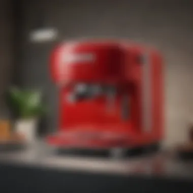 Retro Elegance of the Smeg Espresso Machine Stylish Smeg Espresso Machine in vibrant red showcasing its retro design.