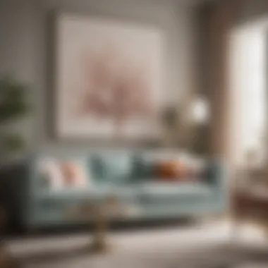 Elegant combination of soft hues in furniture and décor