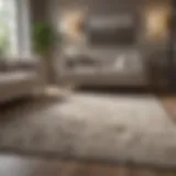 Elegant neutral rug enhancing living room ambiance