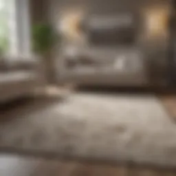 Elegant neutral rug enhancing living room ambiance