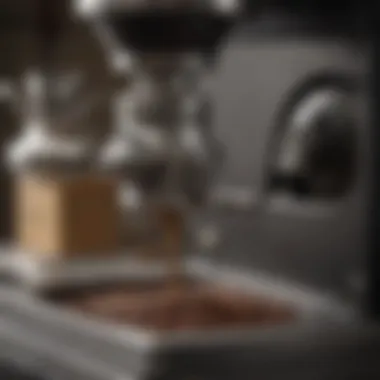 Close-up view of grinding mechanism enhancing coffee flavor extraction