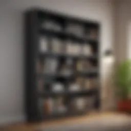A modern minimalist bookcase with geometric design