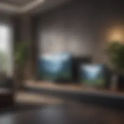 Showroom displaying a variety of televisions