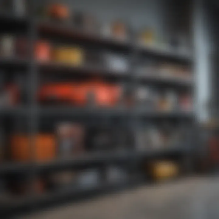 Functional garage shelving with easy access to tools and equipment