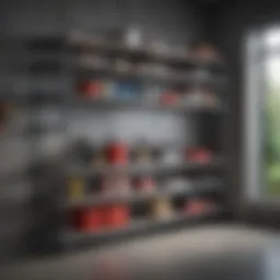 Modern garage shelving system showcasing sleek design and durability