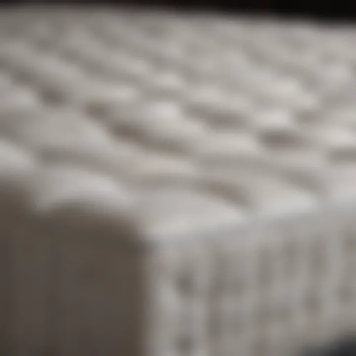 Close-up of unique mattress construction elements