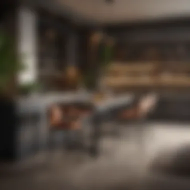 Cozy Dining Area Featuring an Elegant Countertop Bar Table Elegant countertop bar table with stylish stools in a cozy dining area