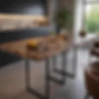 Stylish Countertop Bar Table in a Modern Living Room Stylish countertop bar table integrated into a modern living room