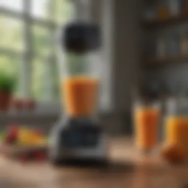 Demonstration of a blender's blending power with vibrant smoothie in action