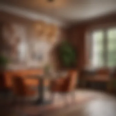 Cozy dining area enhanced with warm color tones