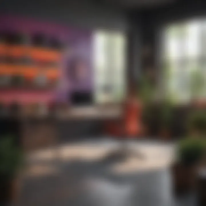 Dynamic workspace designed with vibrant colors