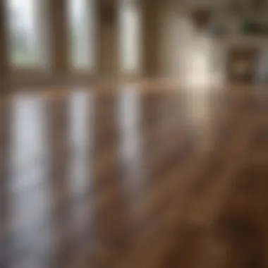 Finishing touches on a newly installed hardwood floor