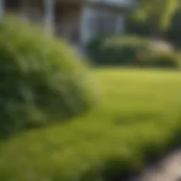 Healthy lawn thriving after dethatching in spring