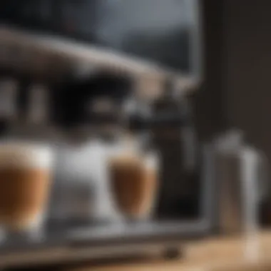 Innovative Control Features Close-up of a coffee maker's control panel highlighting advanced features
