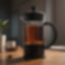Elegant French press showcasing its sleek design