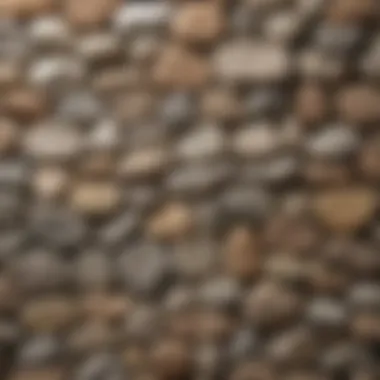Close-up of various stone types suitable for accent walls