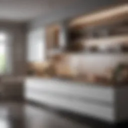 A modern kitchen design showcasing sleek lines and innovative materials