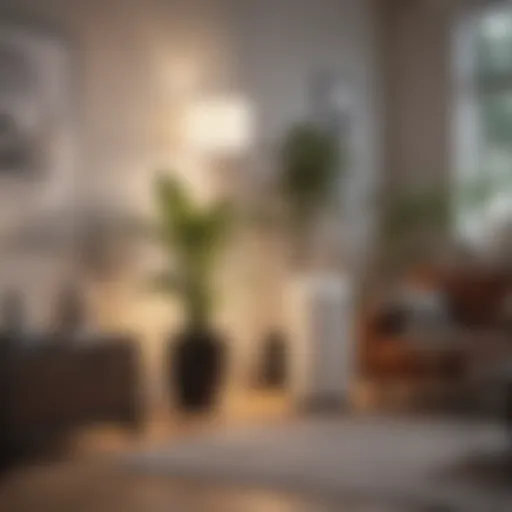 Air purifier in a modern living room