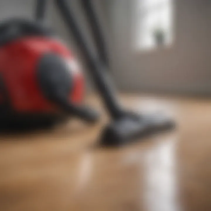 Close-up of vacuum cleaner technology showcasing its features