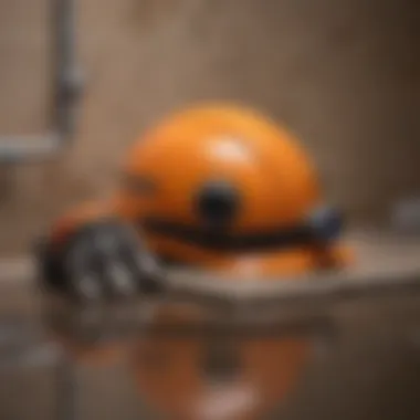 Safety Gear for Unclogging Drains Safety gear including gloves and goggles for drain maintenance