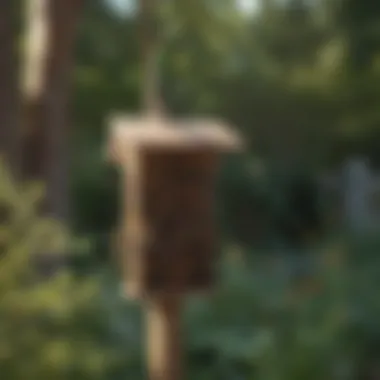 Finished carpenter bee trap displayed in an outdoor setting