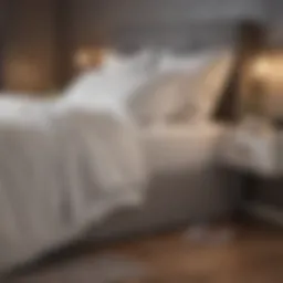 Illustration depicting various types of bottom bed sheet holders in a stylish bedroom setting